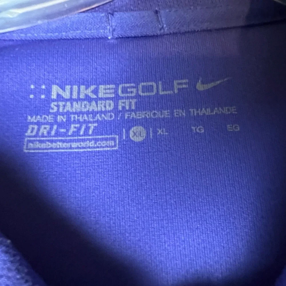 Nike Golf Polo Shirt Mens Golfing Athletic Black Blue Sport Activewear